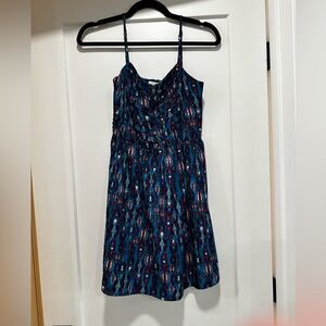Stylish Blue Patterned Women's Dress